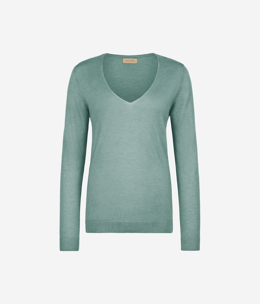 jersey de cachemira ultrafina con cuello en v