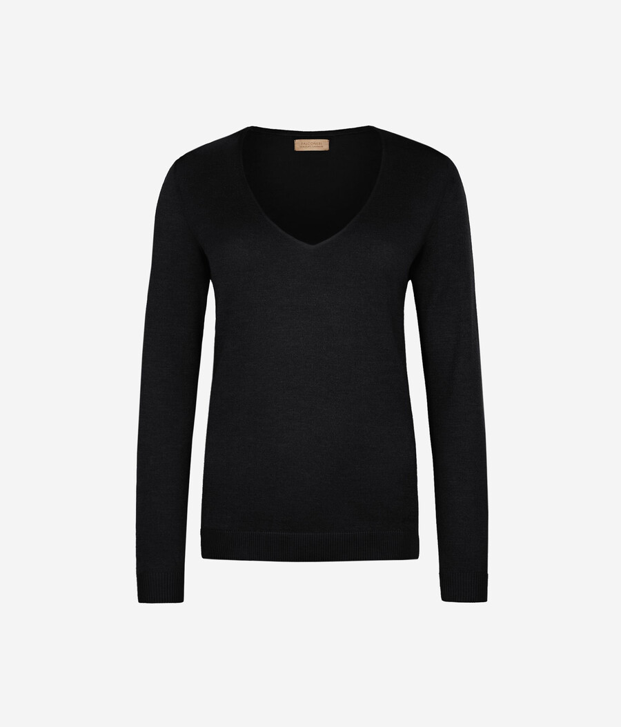 jersey de cachemira ultrafina con cuello en v