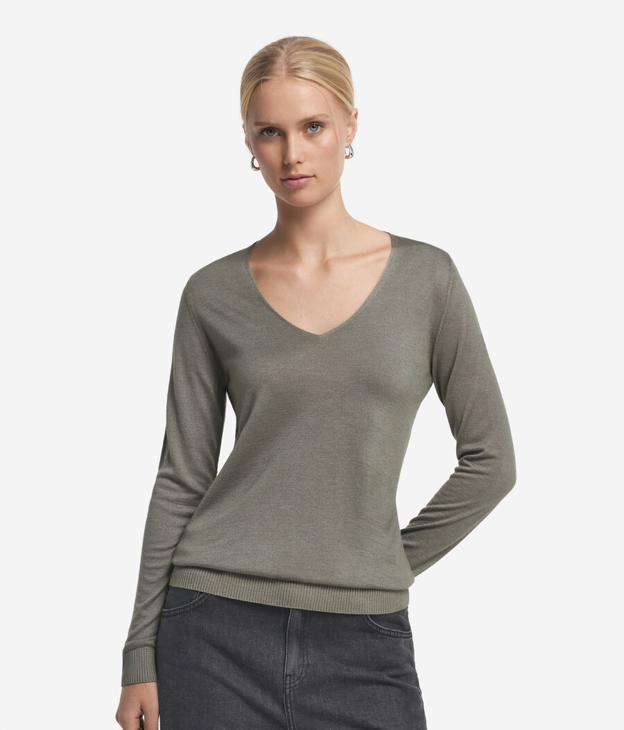 jersey de cachemira ultrafina con cuello en v