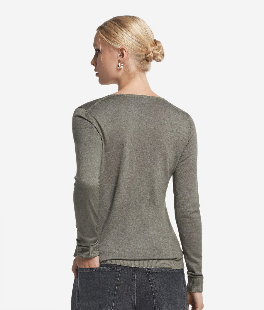 jersey de cachemira ultrafina con cuello en v