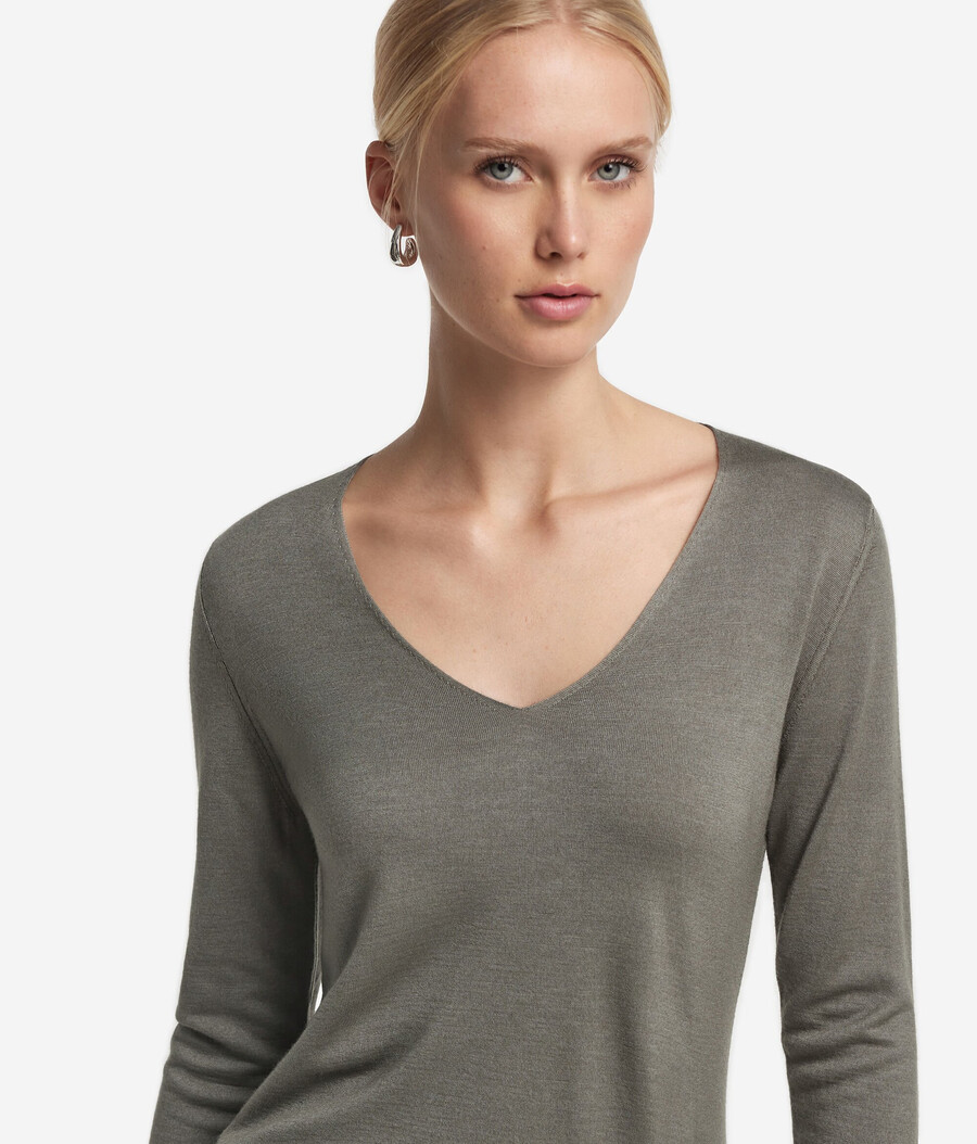 jersey de cachemira ultrafina con cuello en v