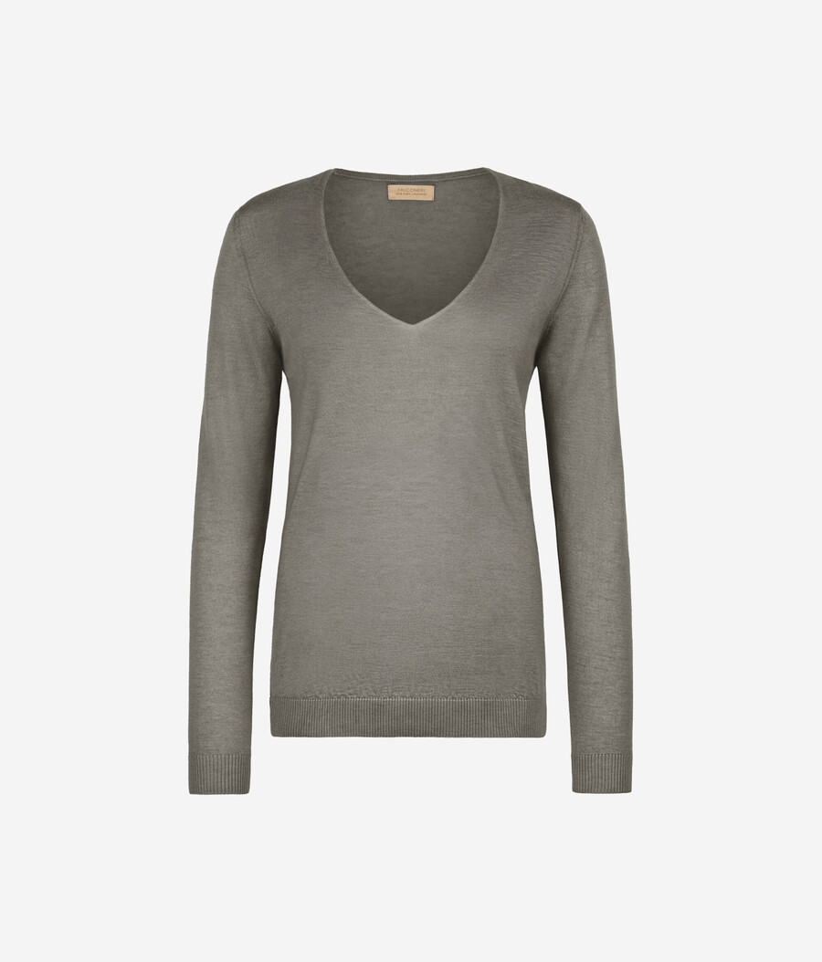 jersey de cachemira ultrafina con cuello en v