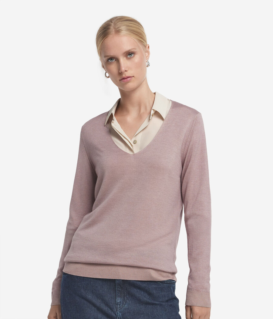 jersey de cachemira ultrafina con cuello en v