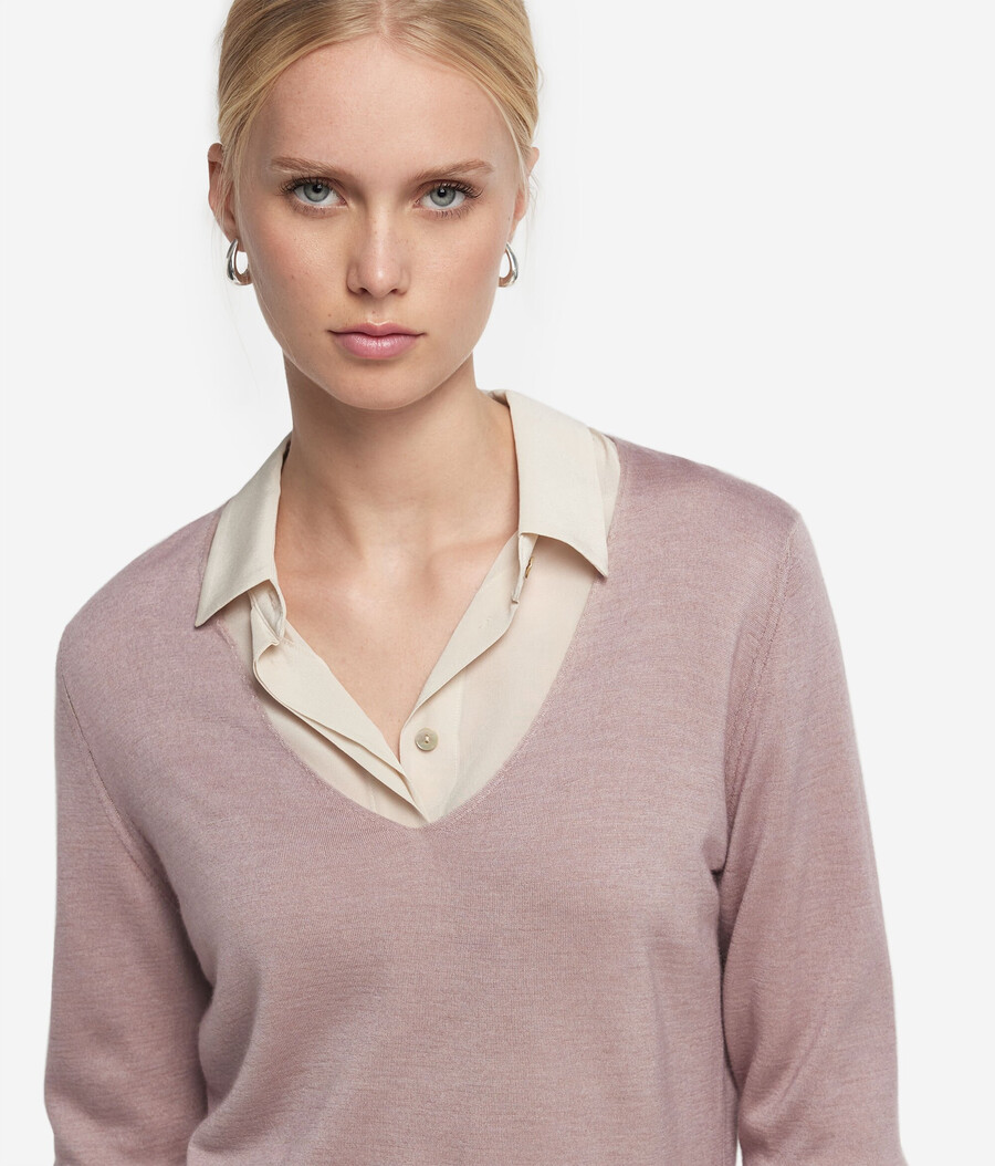 jersey de cachemira ultrafina con cuello en v