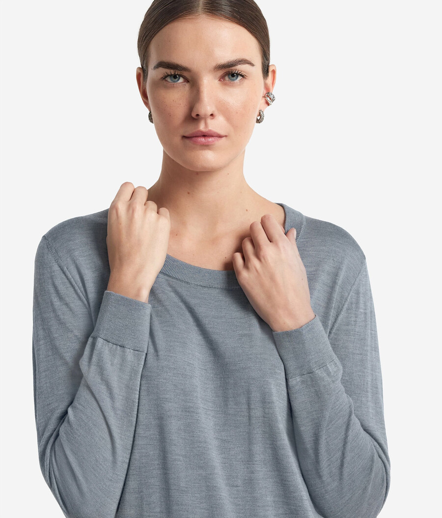 jersey de cachemira ultrafina con cuello redondo