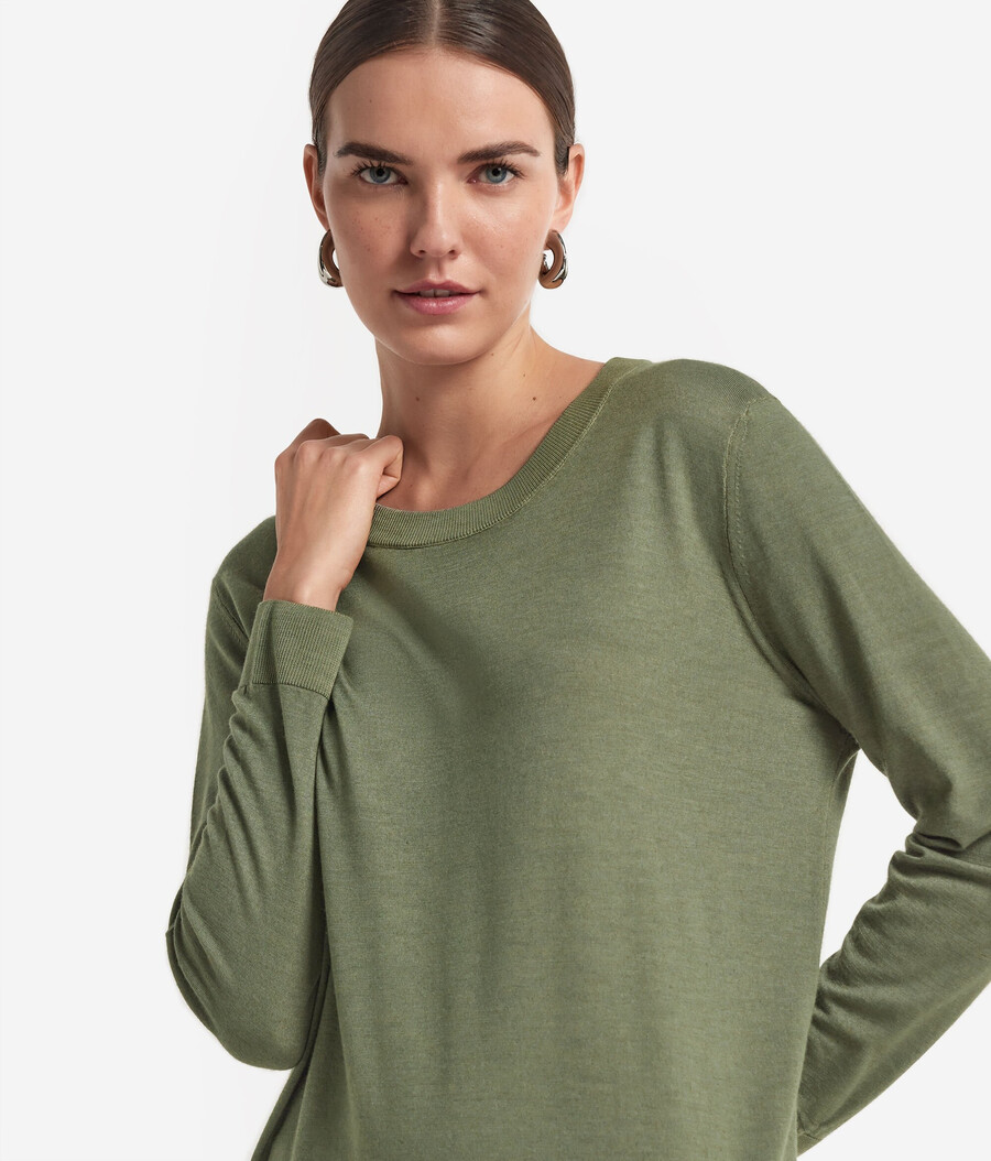 jersey de cachemira ultrafina con cuello redondo