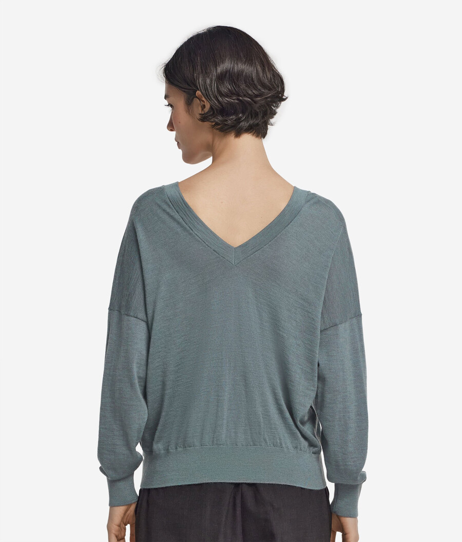 jersey de cachemira ultrafina con cuello en v doble