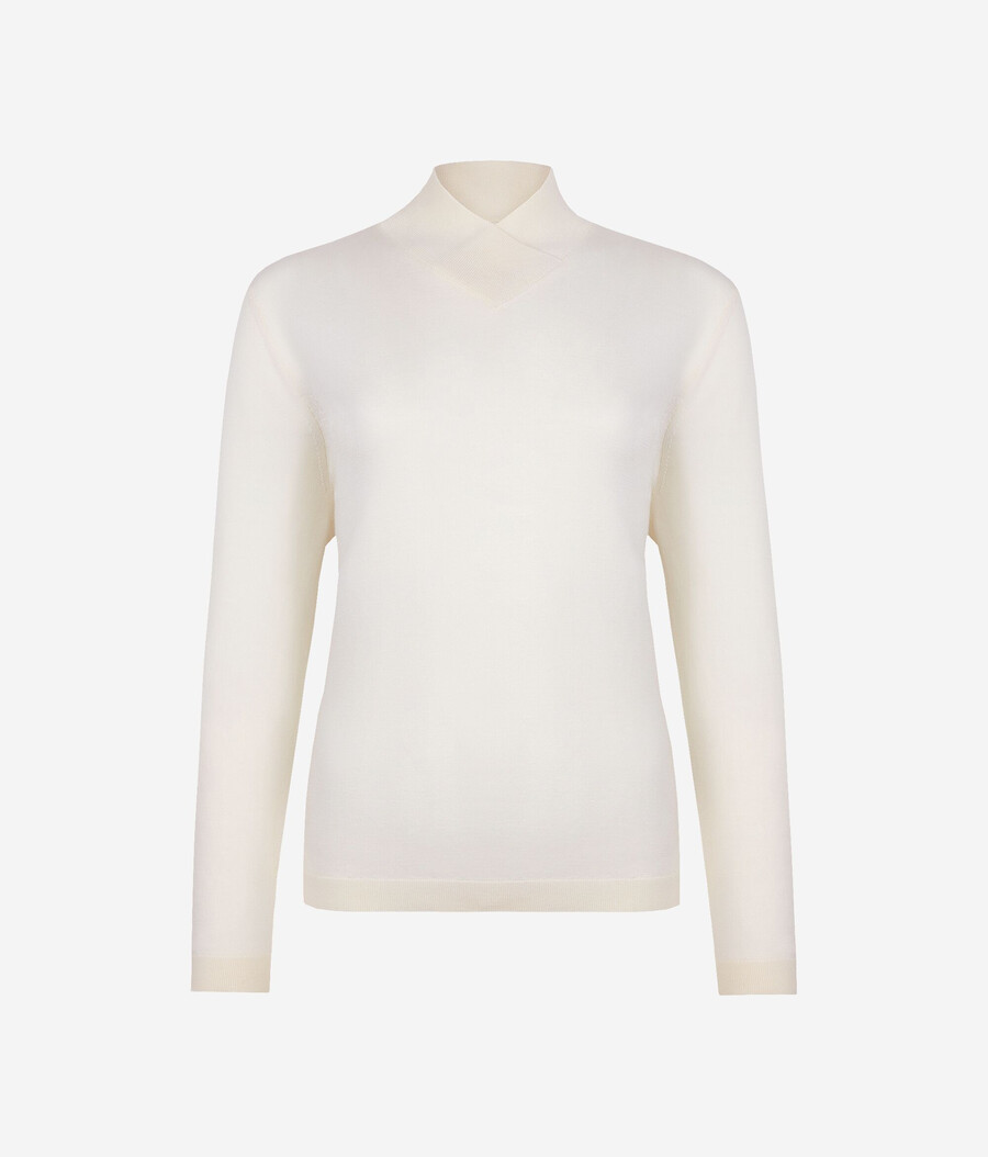 jersey de cuello alto con acabado de cachemira
