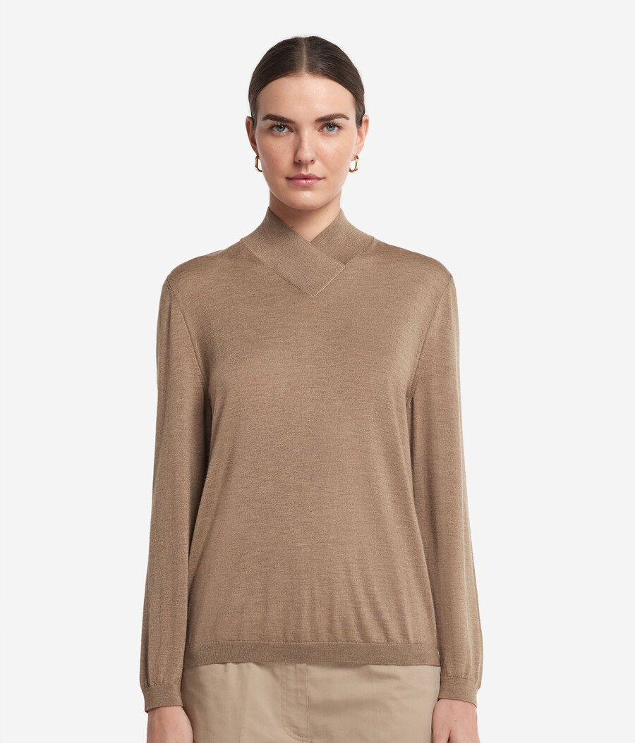 jersey de cuello alto con acabado de cachemira