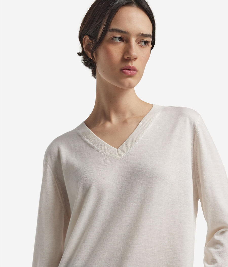 jersey de cachemira ultrafina con cuello en v