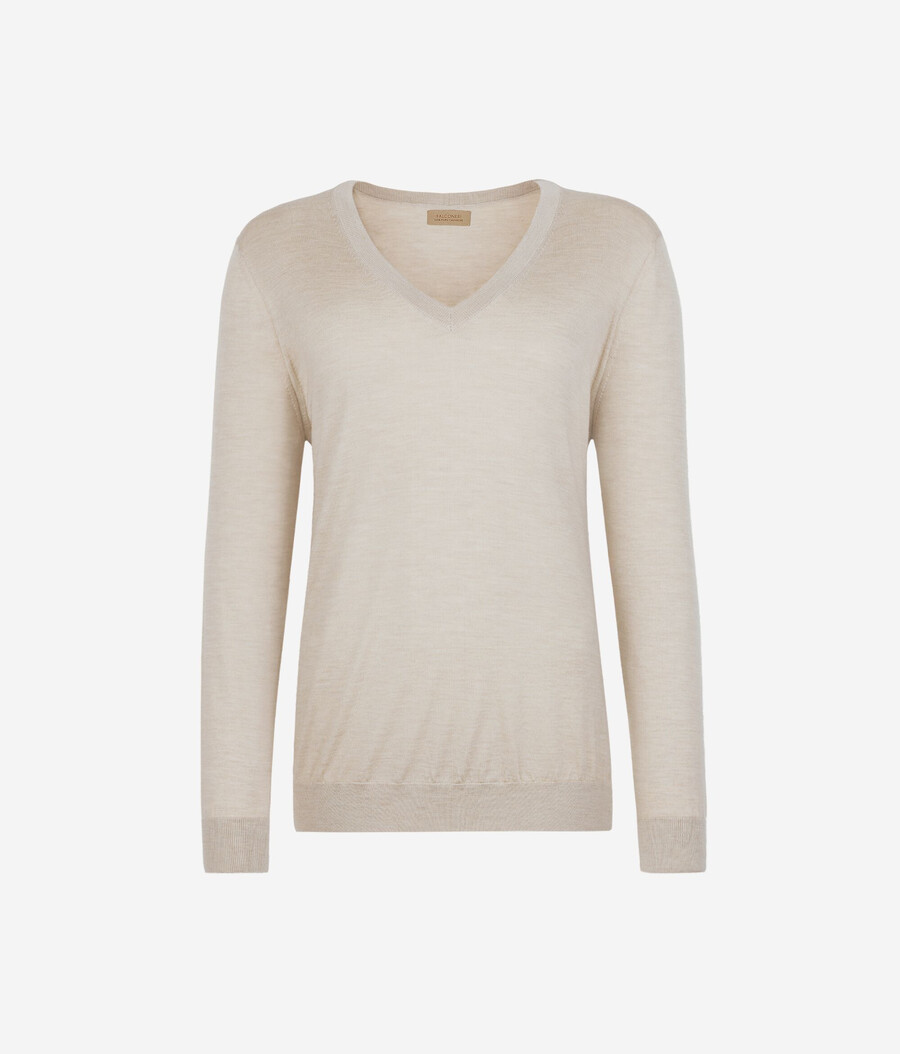 jersey de cachemira ultrafina con cuello en v