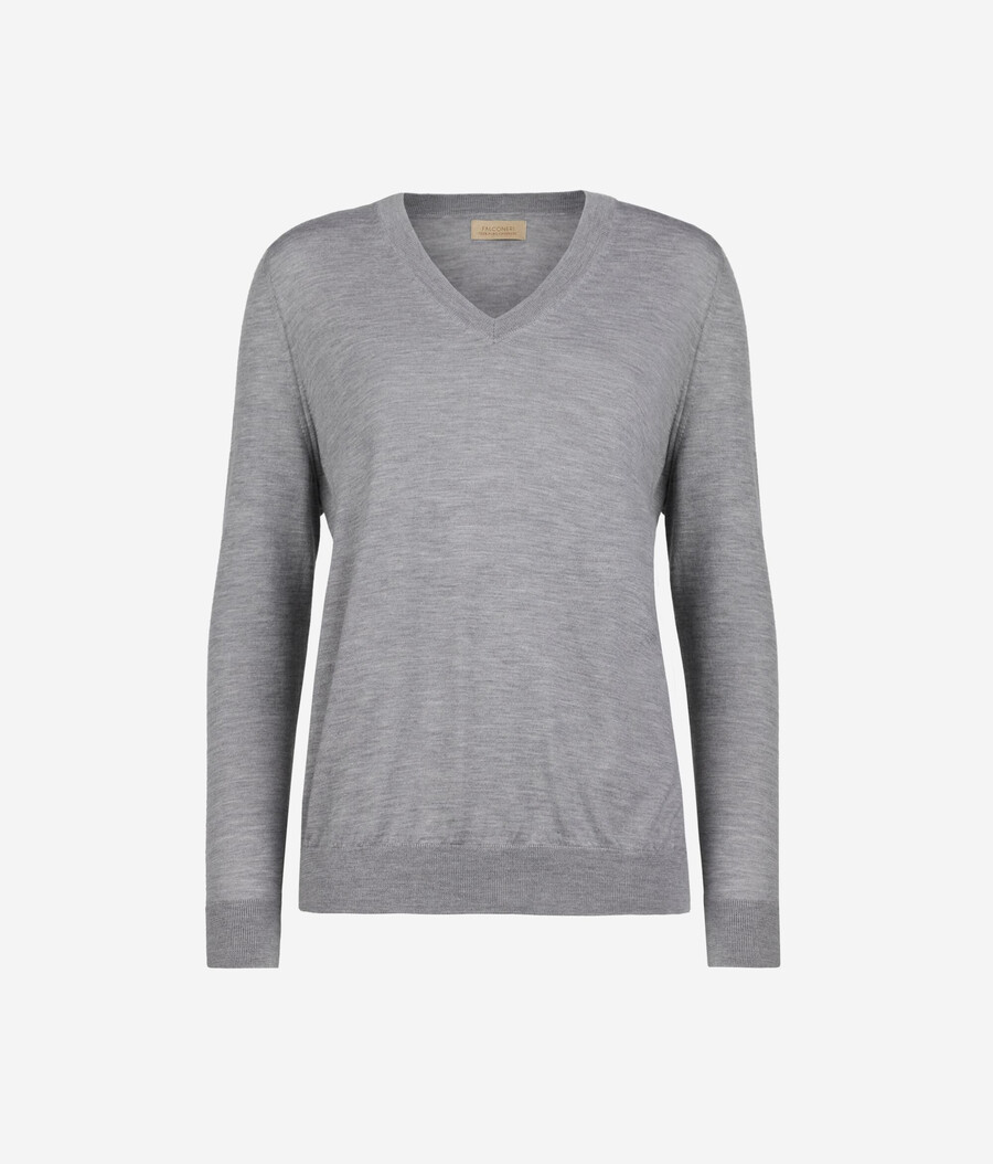 jersey de cachemira ultrafina con cuello en v