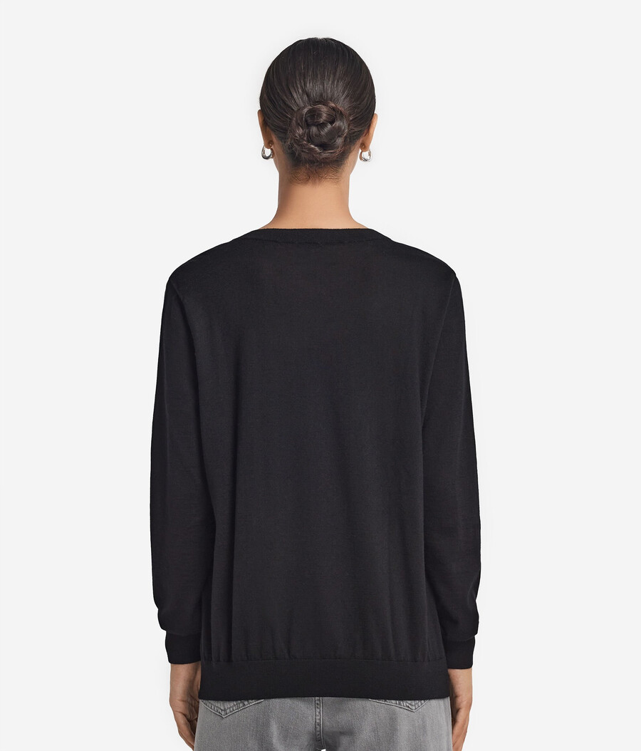 jersey de cachemira ultrafina con cuello en v