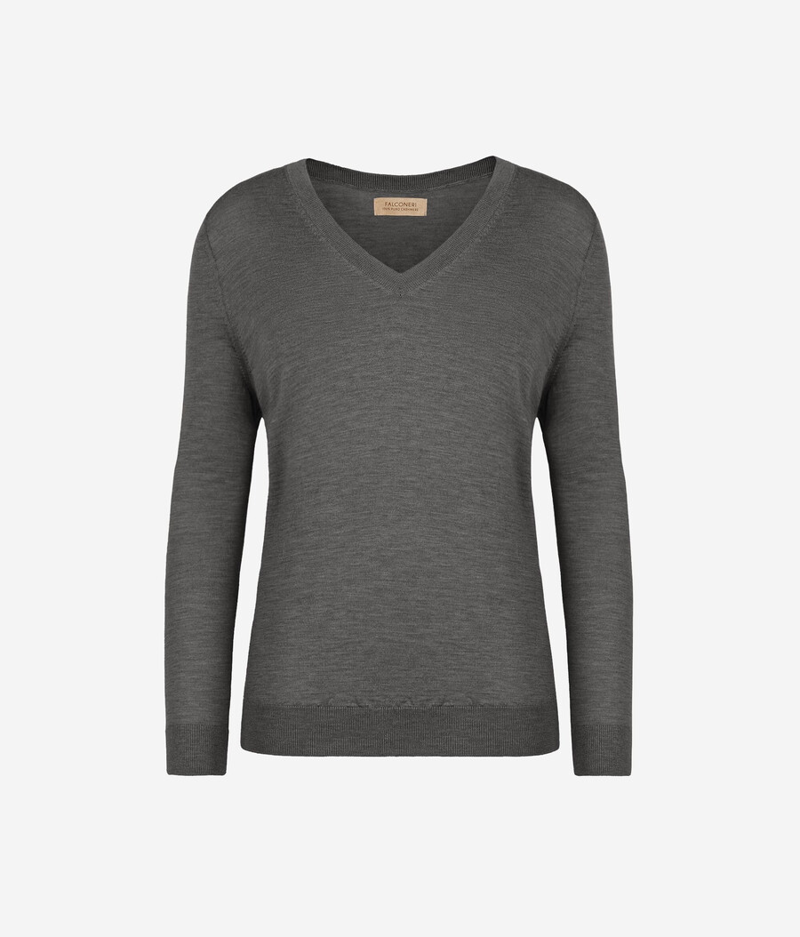 jersey de cachemira ultrafina con cuello en v