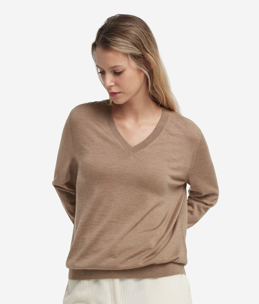 jersey de cachemira ultrafina con cuello en v