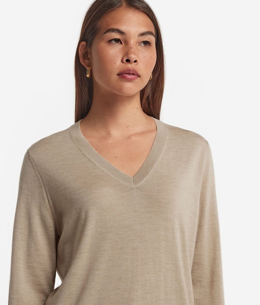 jersey de cachemira ultrafina con cuello en v