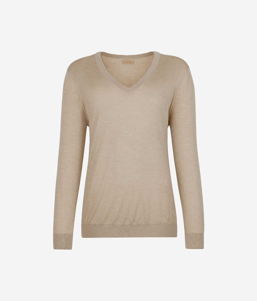 jersey de cachemira ultrafina con cuello en v