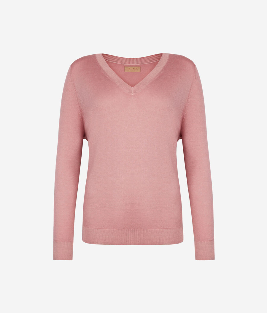 jersey de cachemira ultrafina con cuello en v