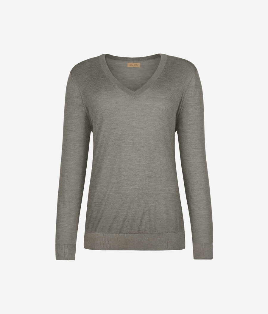 jersey de cachemira ultrafina con cuello en v