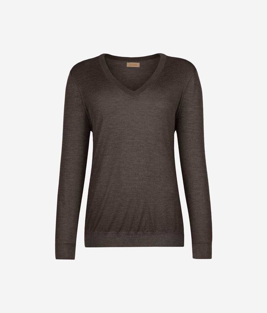 jersey de cachemira ultrafina con cuello en v