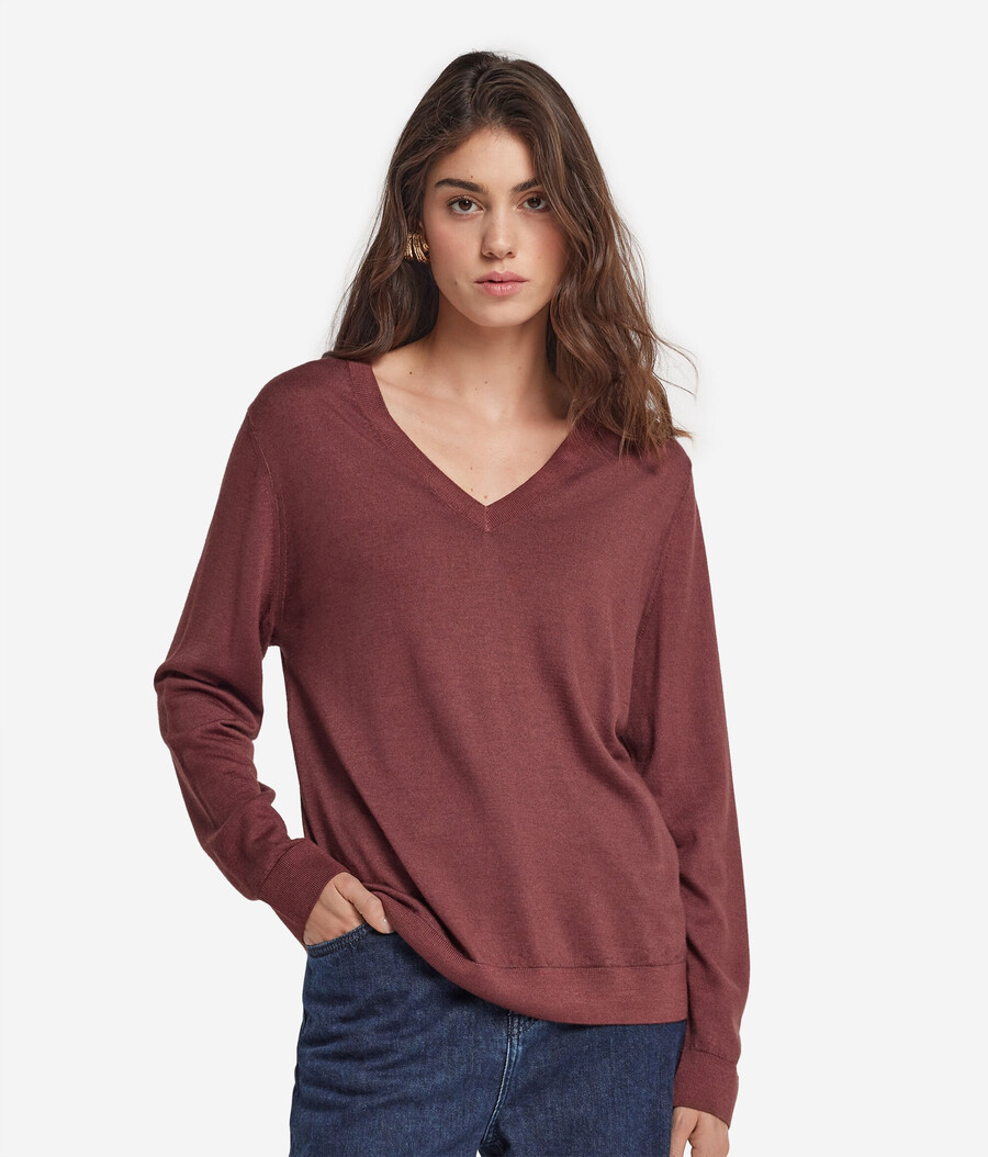 jersey de cachemira ultrafina con cuello en v