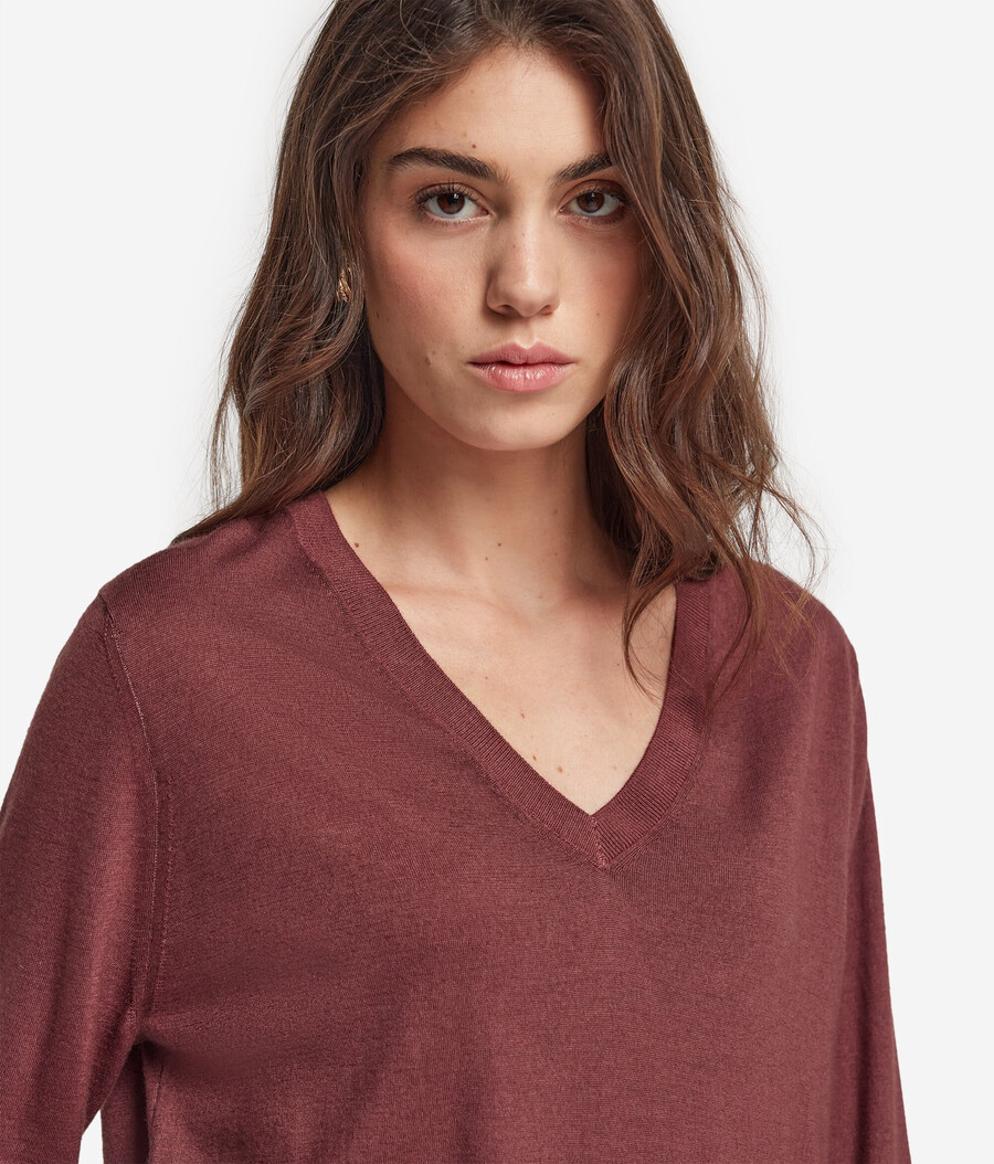 jersey de cachemira ultrafina con cuello en v