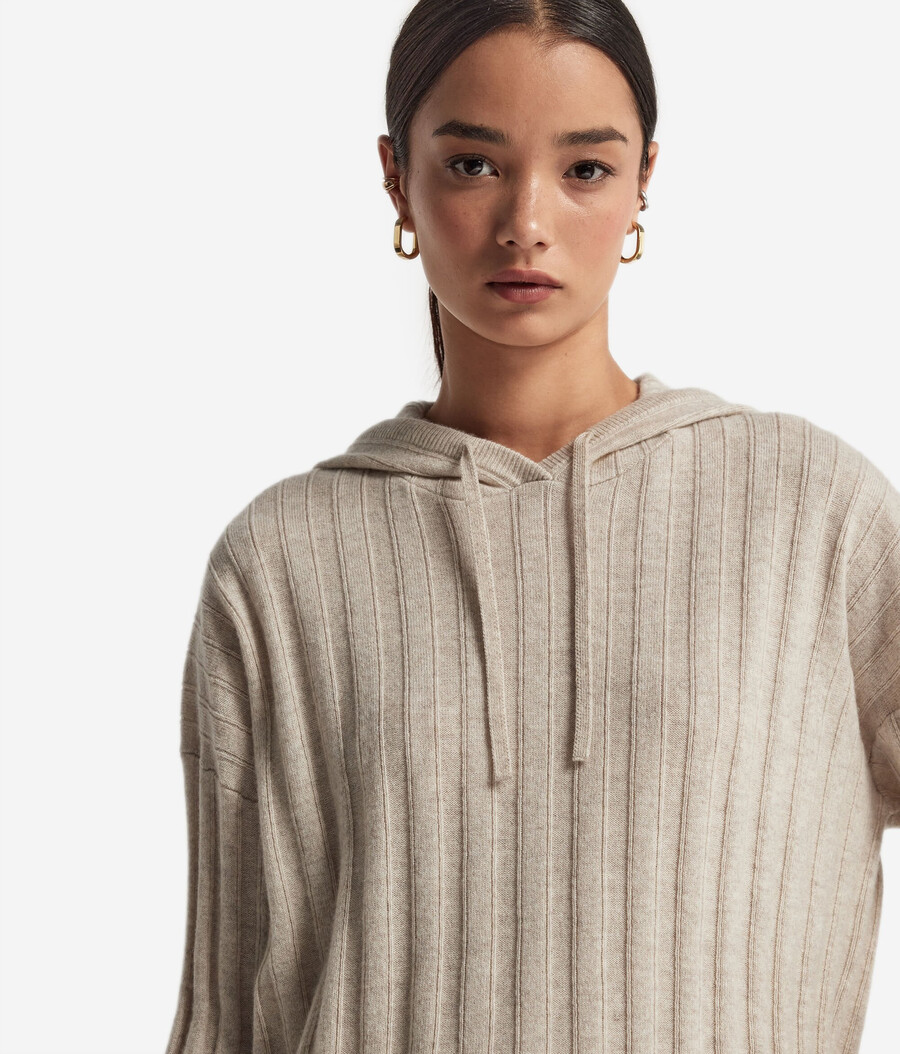 sudadera de cachemira ultrasuave acanalada