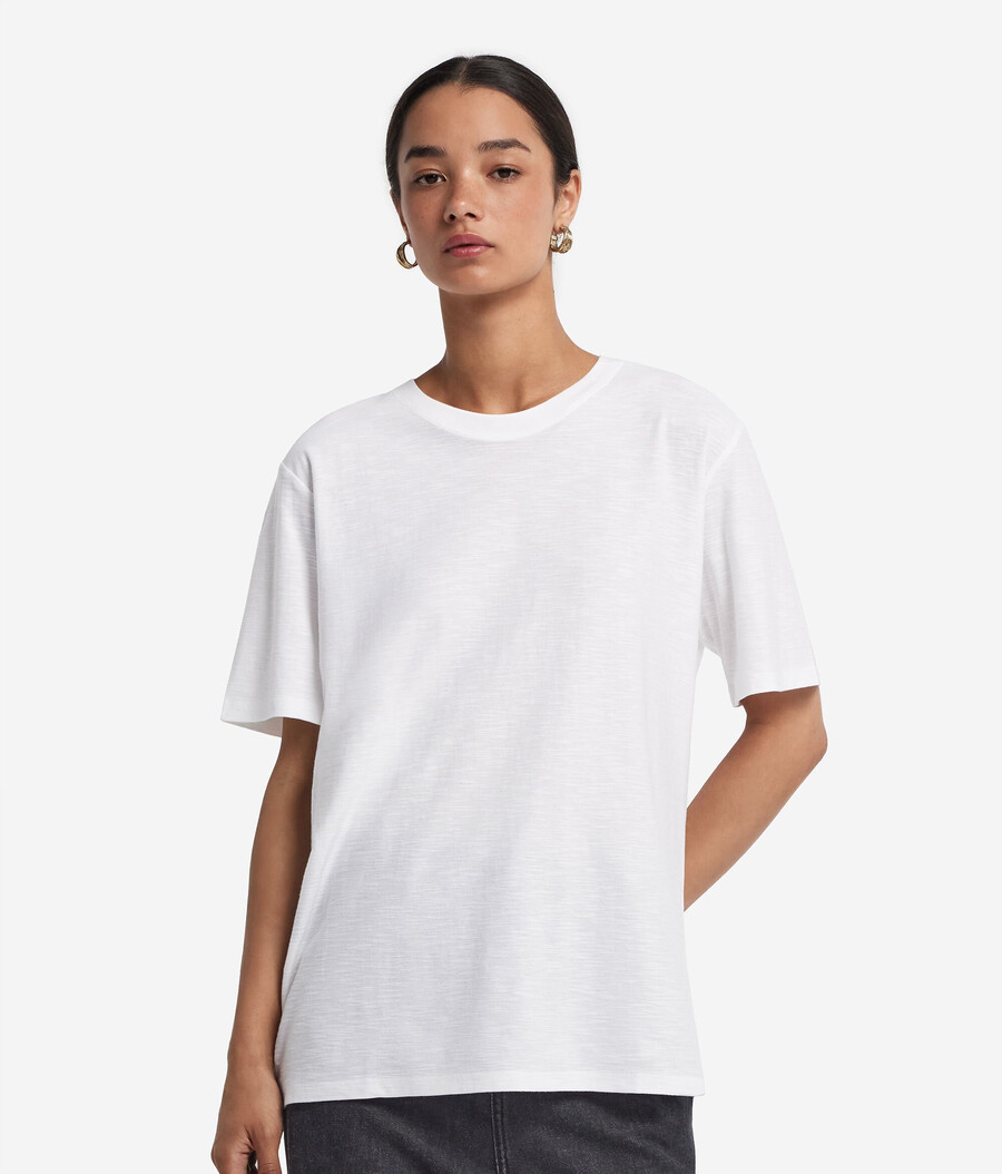 camiseta de algodón de manga corta y cuello redondo