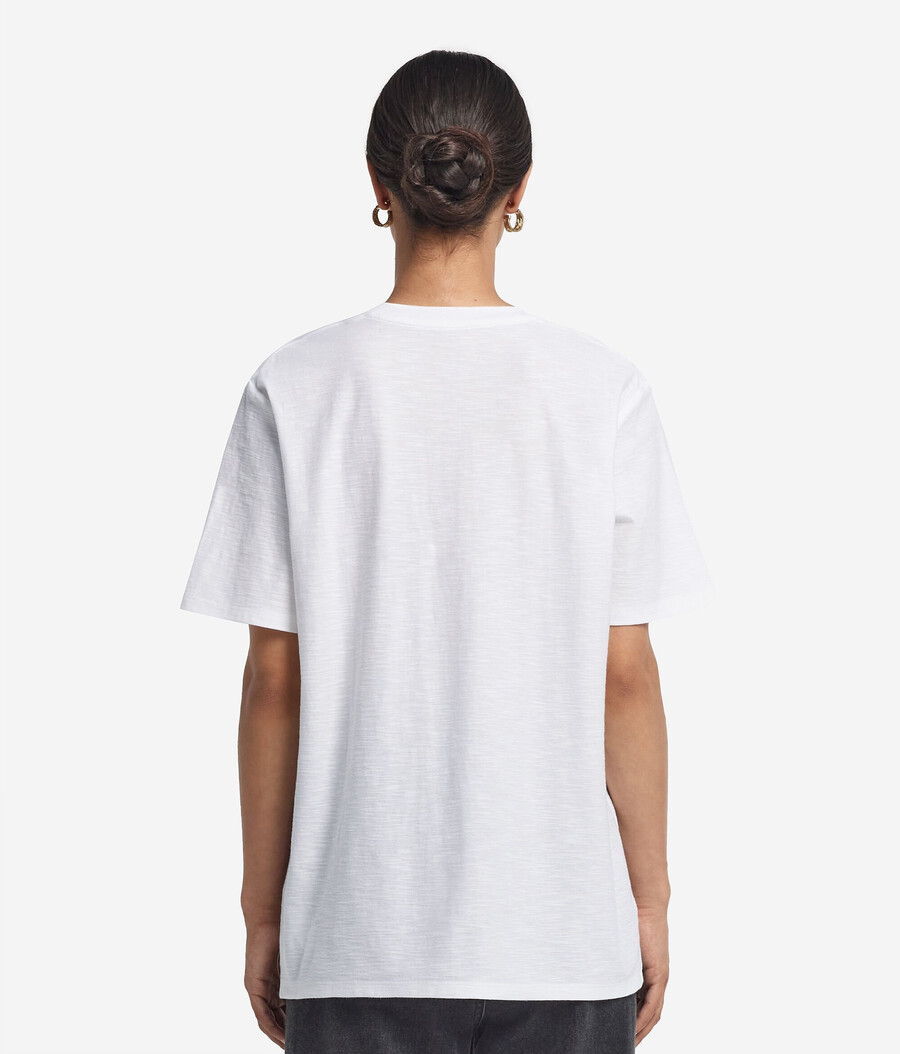 camiseta de algodón de manga corta y cuello redondo