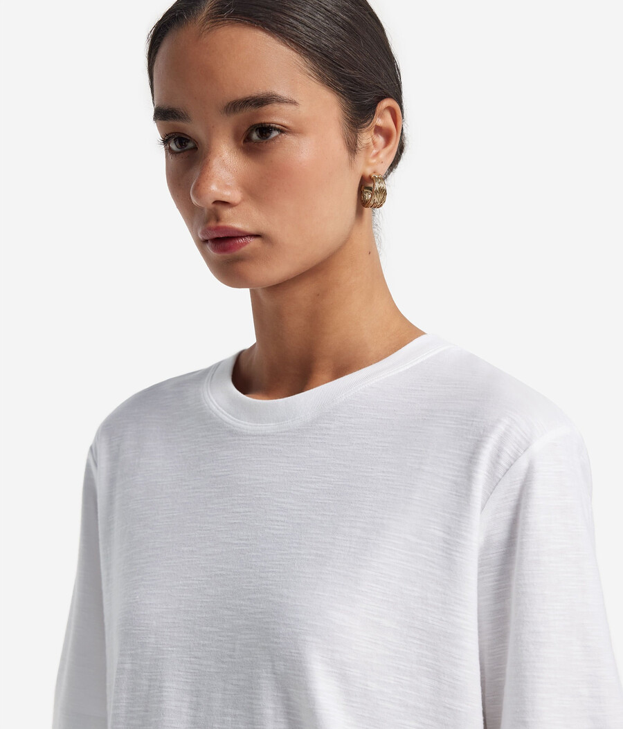 camiseta de algodón de manga corta y cuello redondo