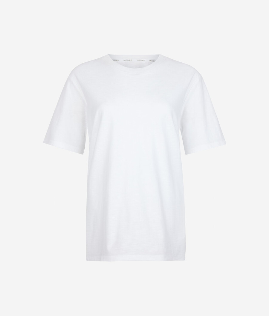 camiseta de algodón de manga corta y cuello redondo