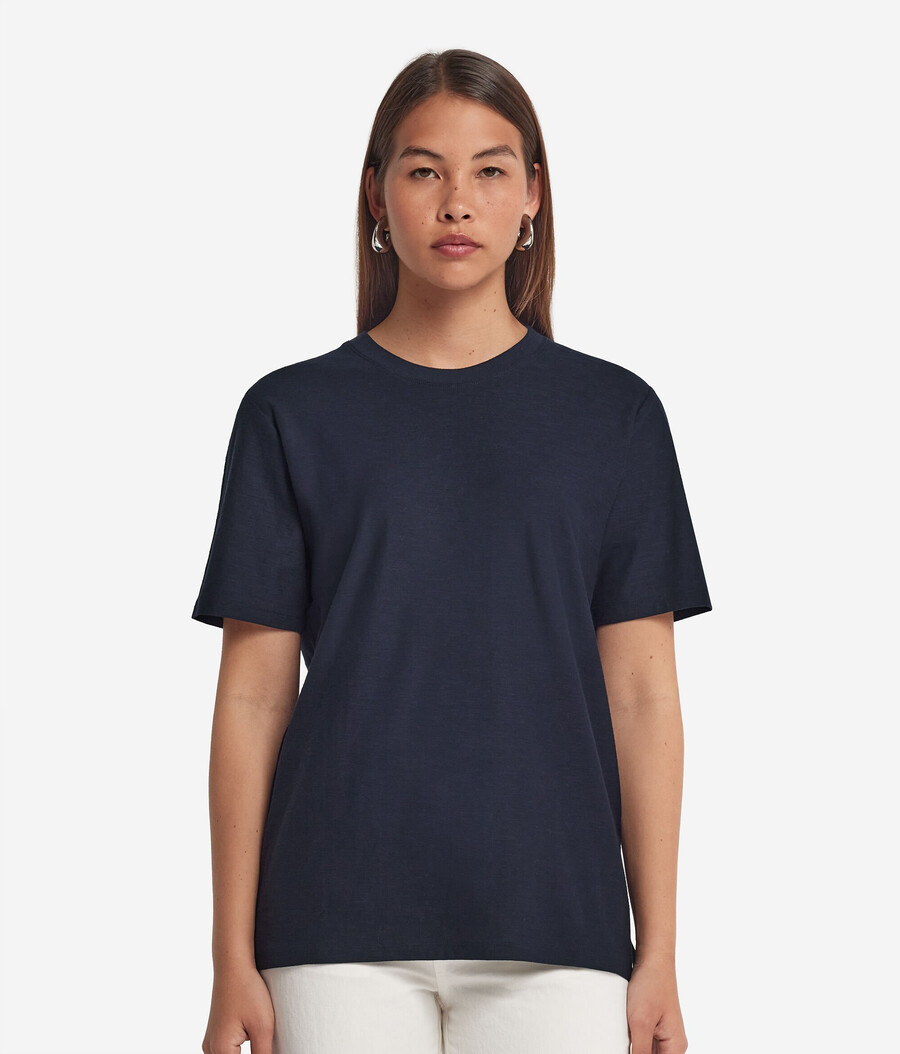 camiseta de algodón de manga corta y cuello redondo