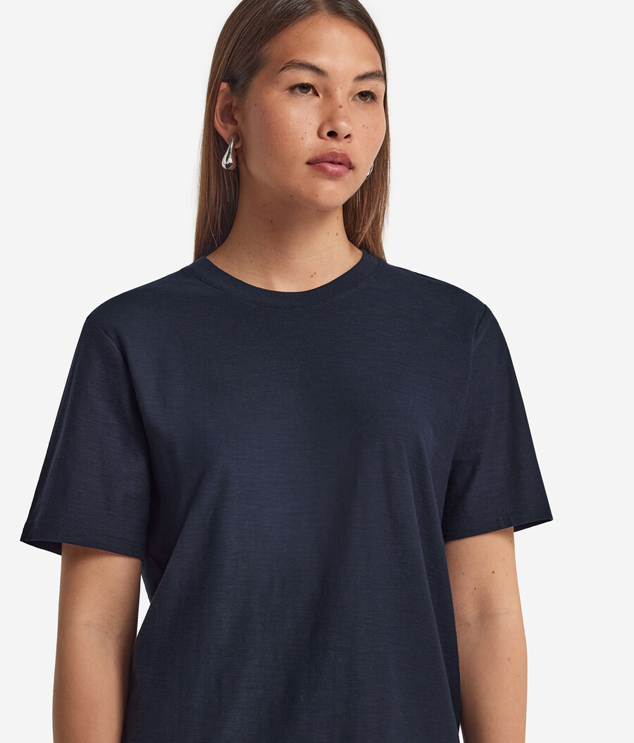 camiseta de algodón de manga corta y cuello redondo