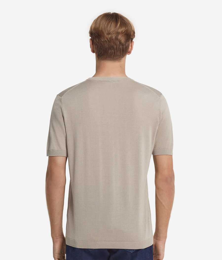 camiseta de manga corta de seda y algodón