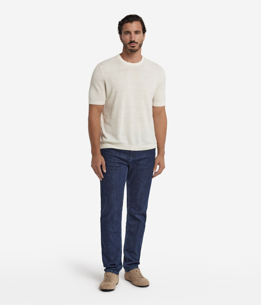 camiseta de algodón y lino
