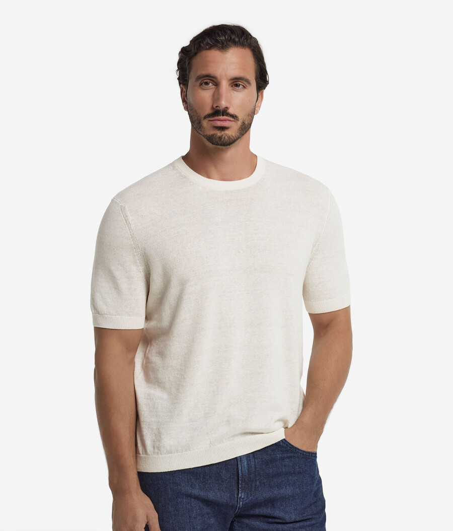 camiseta de algodón y lino