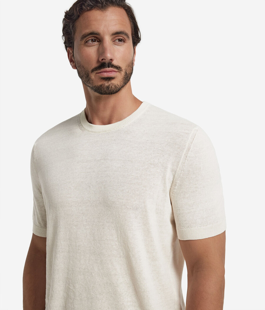 camiseta de algodón y lino