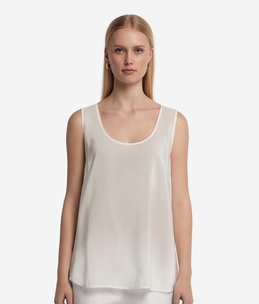 camisola de seda de cuello ancho