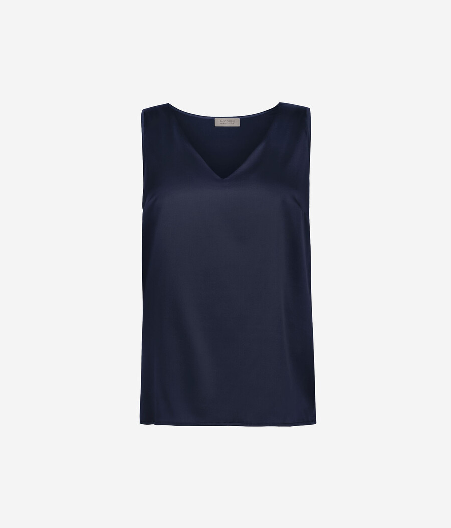 camisola de seda con cuello en v