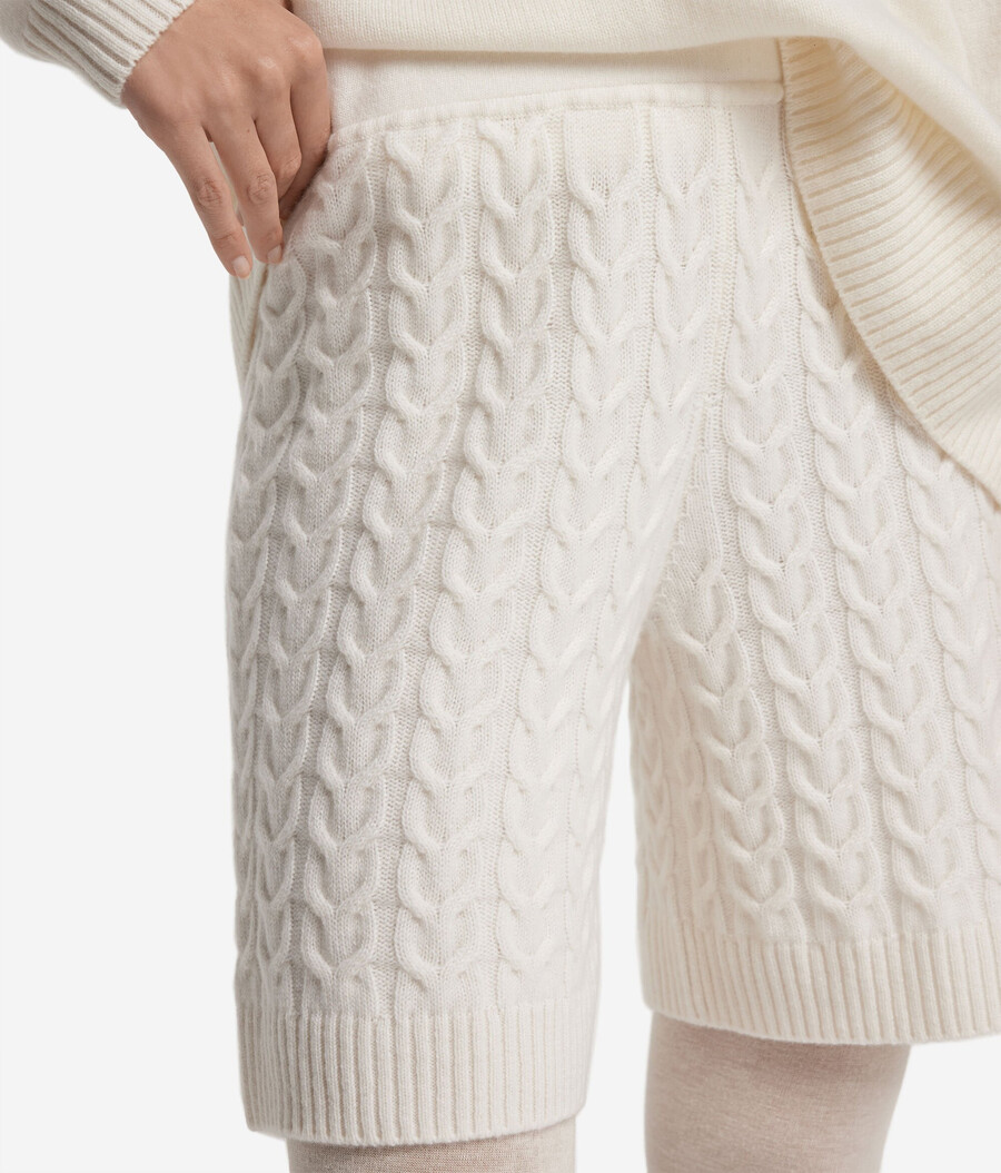 pantalones cortos de cachemira ultrasuaves con puntada trenzada