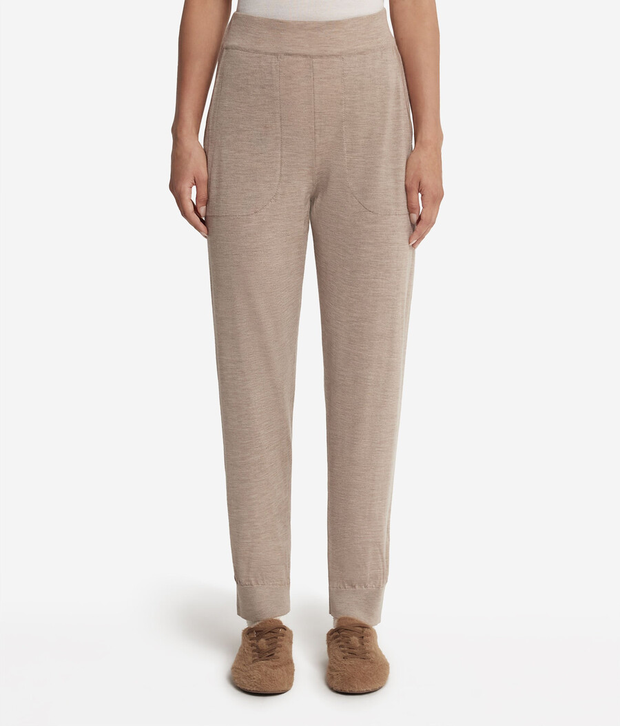 pantalones de cachemira ultrafina con puños en los tobillos