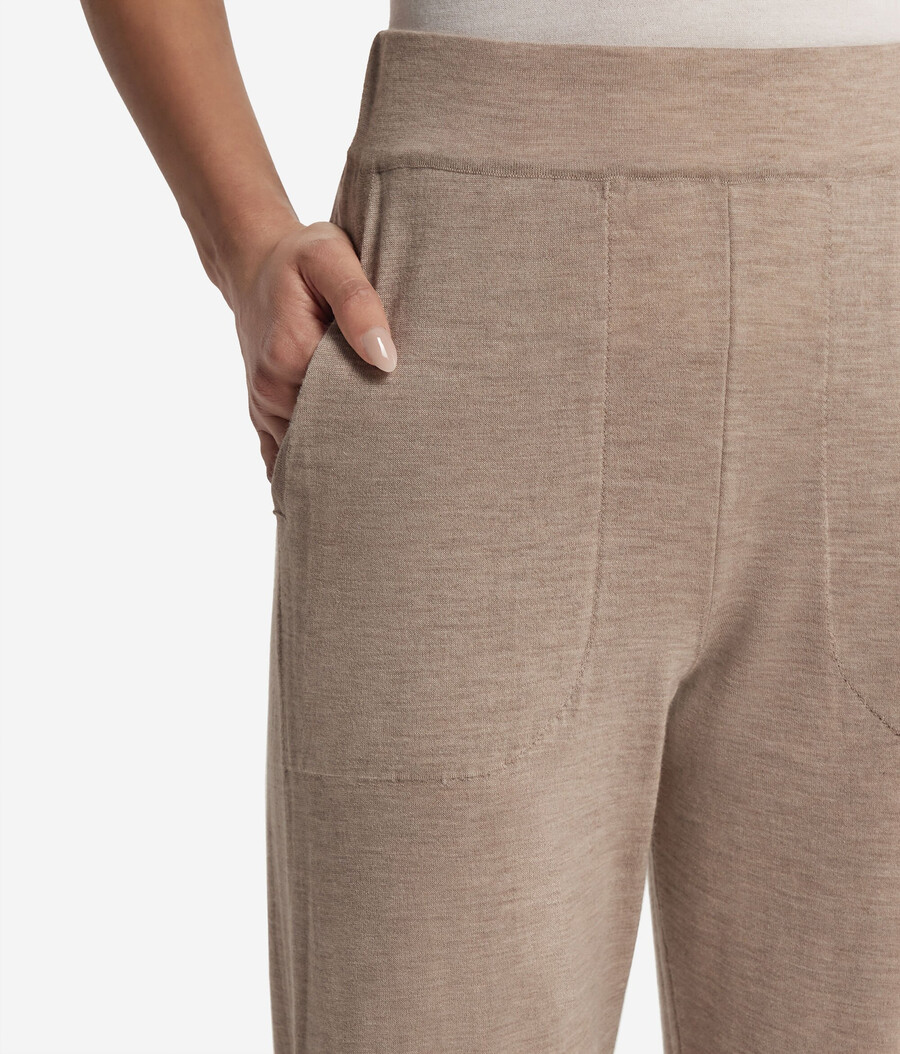 pantalones de cachemira ultrafina con puños en los tobillos