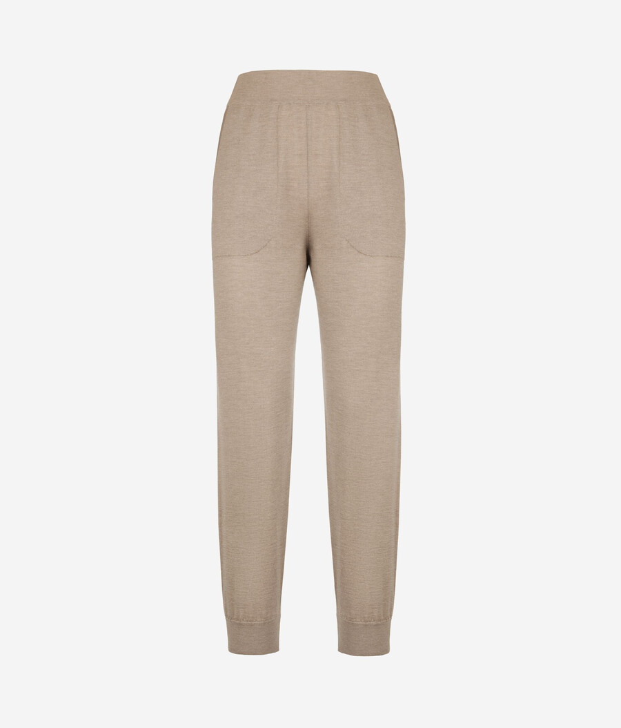 pantalones de cachemira ultrafina con puños en los tobillos