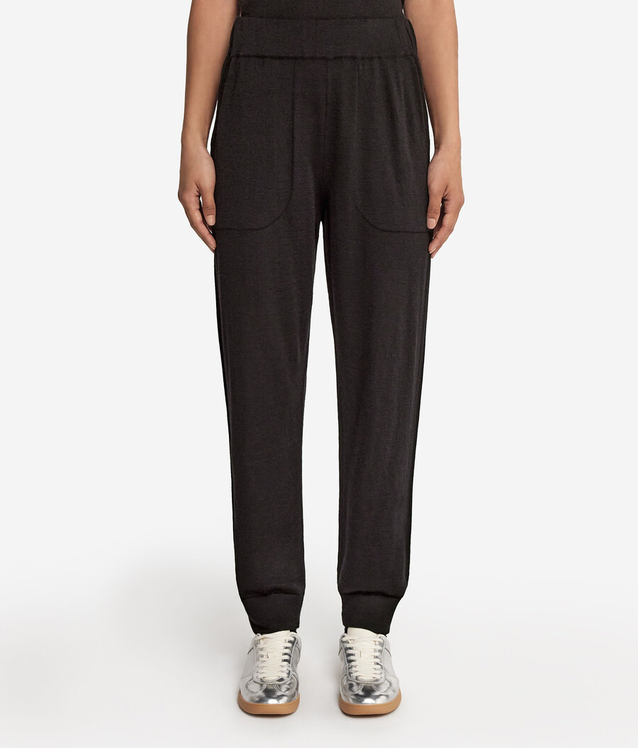 pantalones de cachemira ultrafina con puños en los tobillos