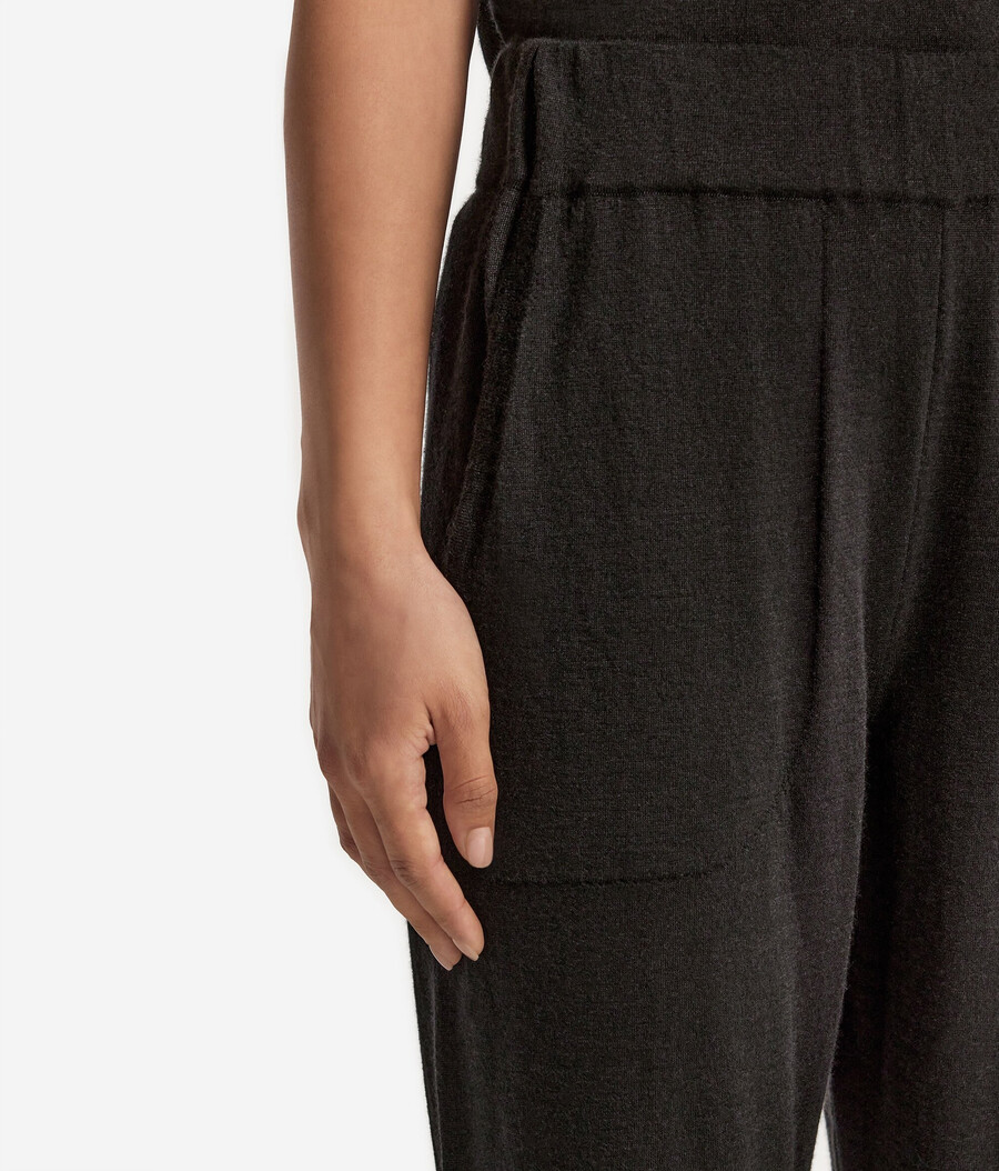 pantalones de cachemira ultrafina con puños en los tobillos