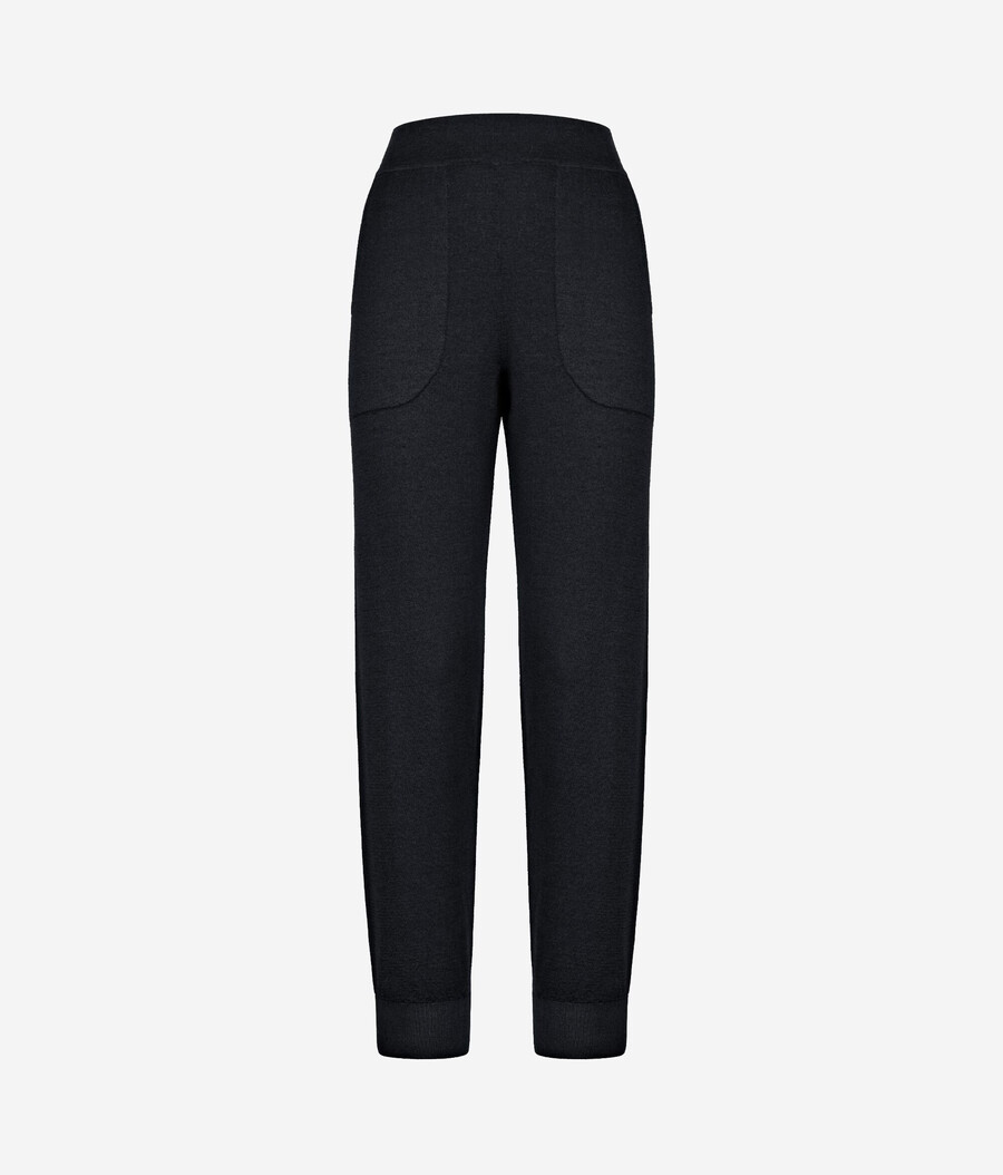 pantalones de cachemira ultrafina con puños en los tobillos