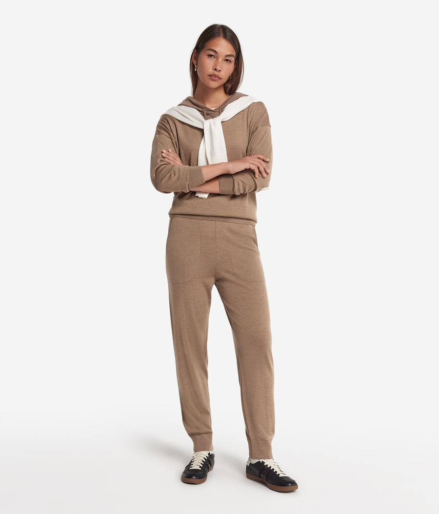 pantalones de cachemira ultrafina con puños en los tobillos