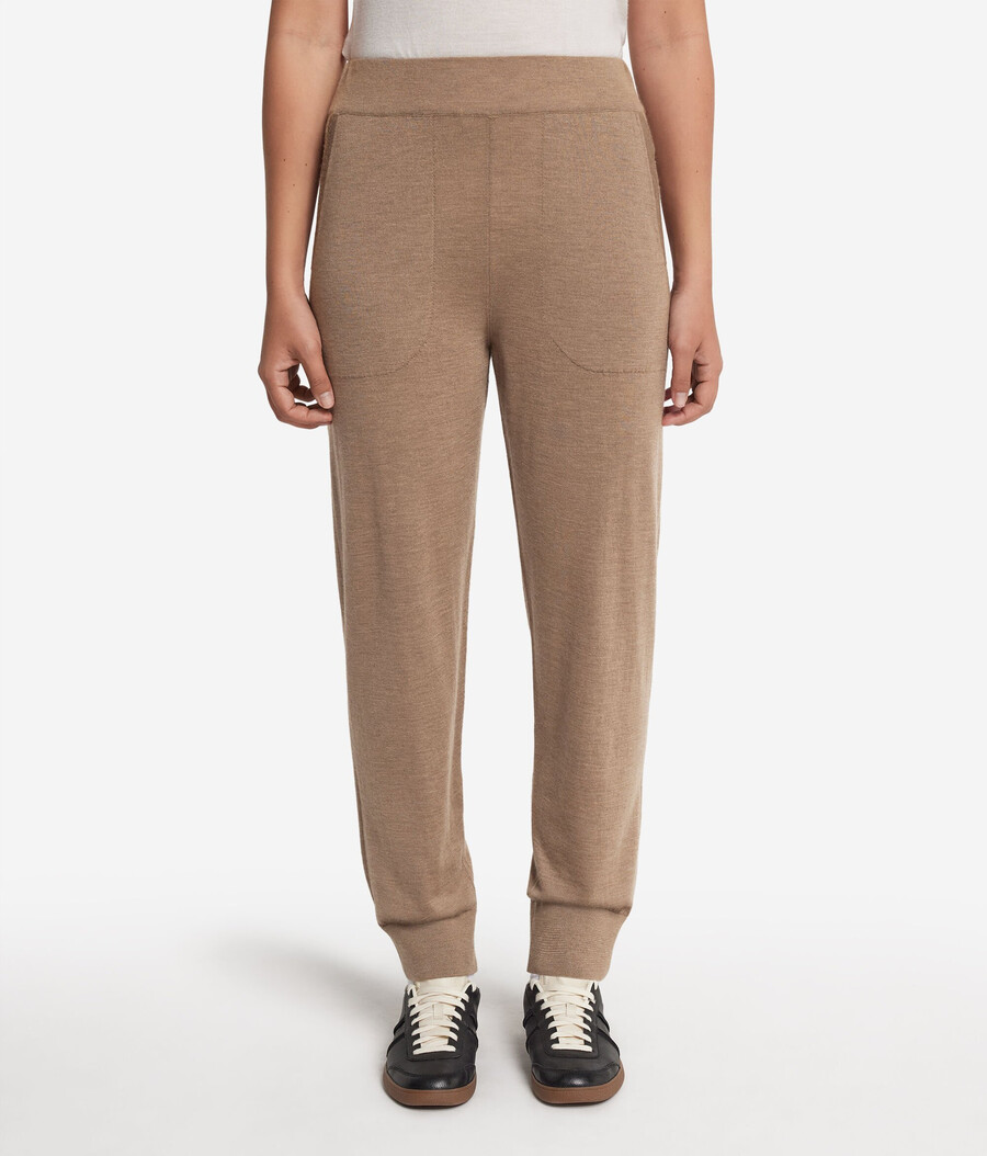 pantalones de cachemira ultrafina con puños en los tobillos