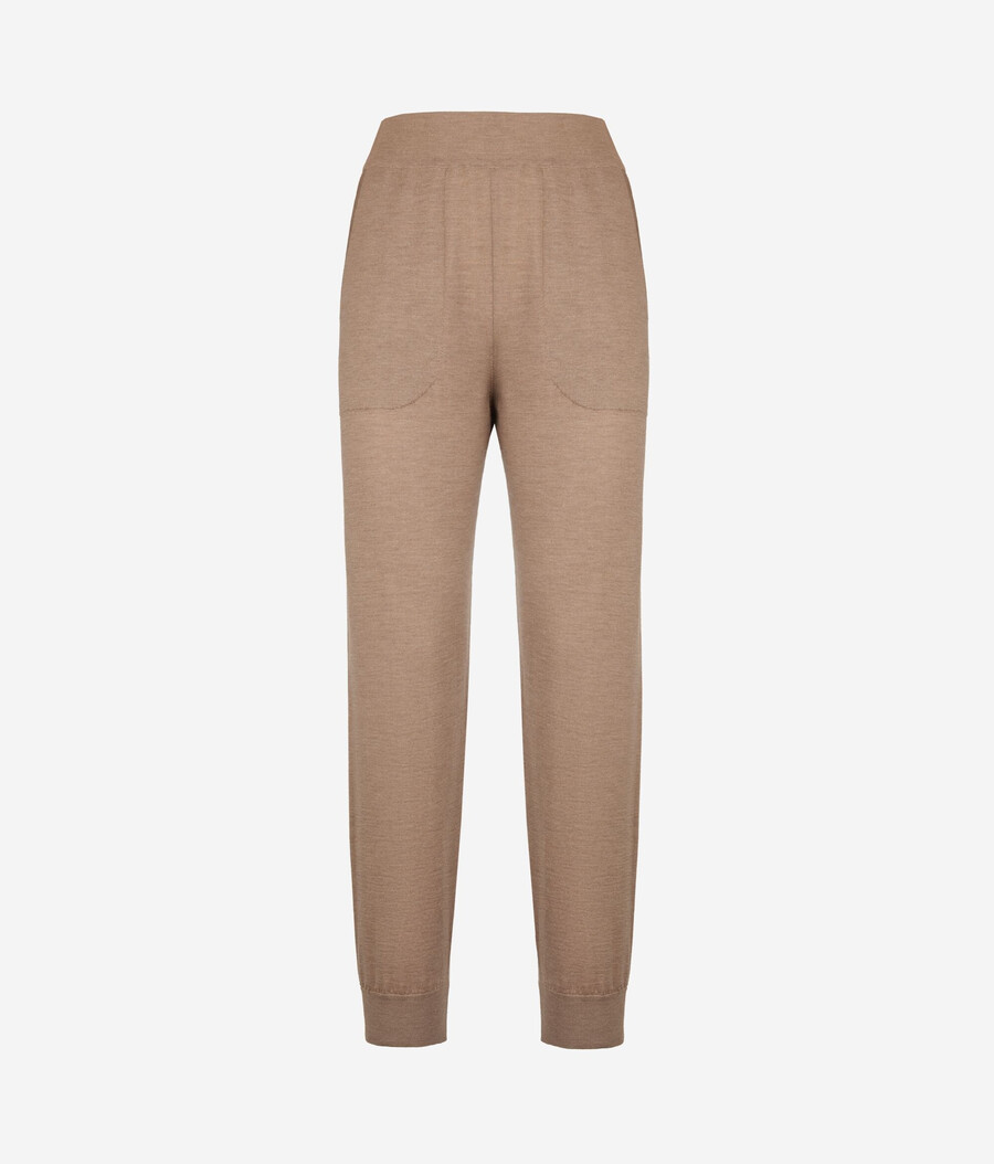 pantalones de cachemira ultrafina con puños en los tobillos