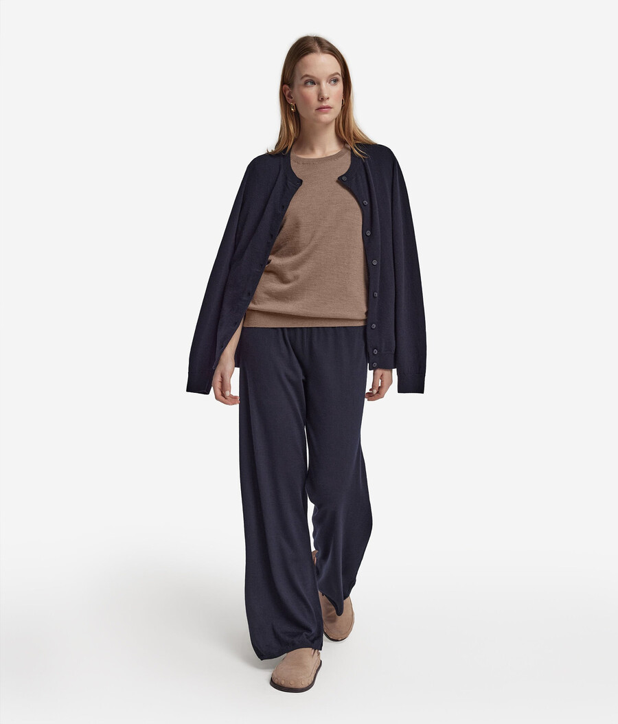 pantalones palazzo de cachemira ultrafina